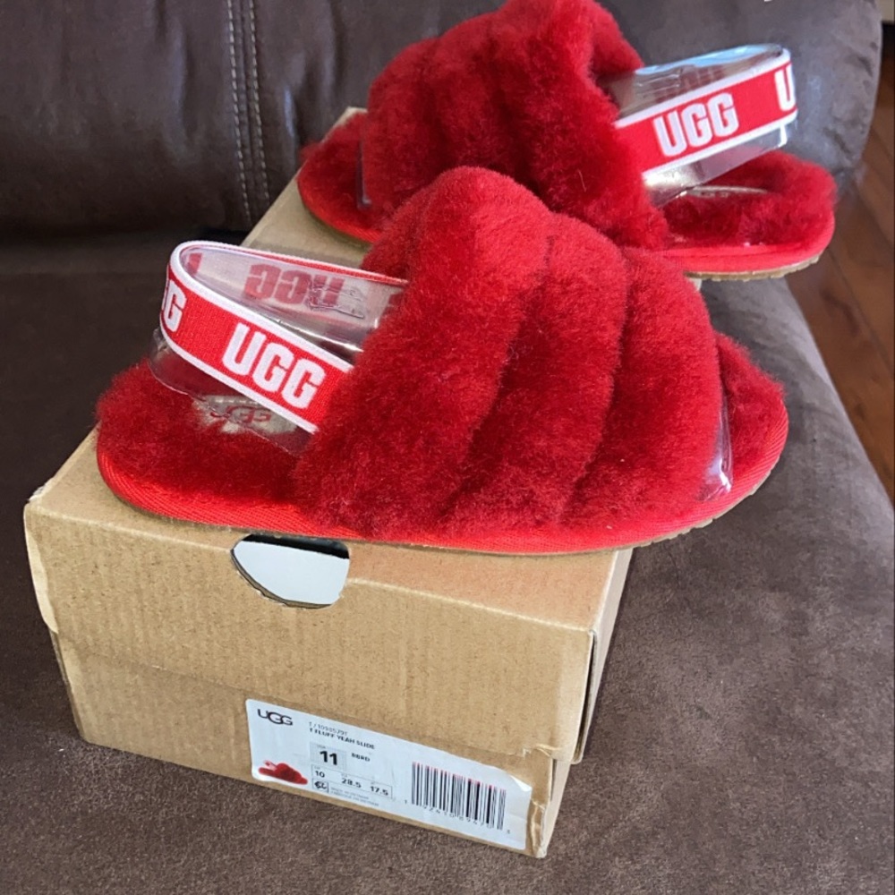 Red ugg slides for a toddler size 11 brand new